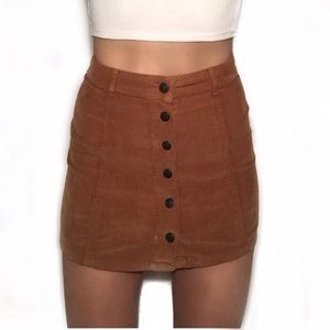 Corduroy button up skirt